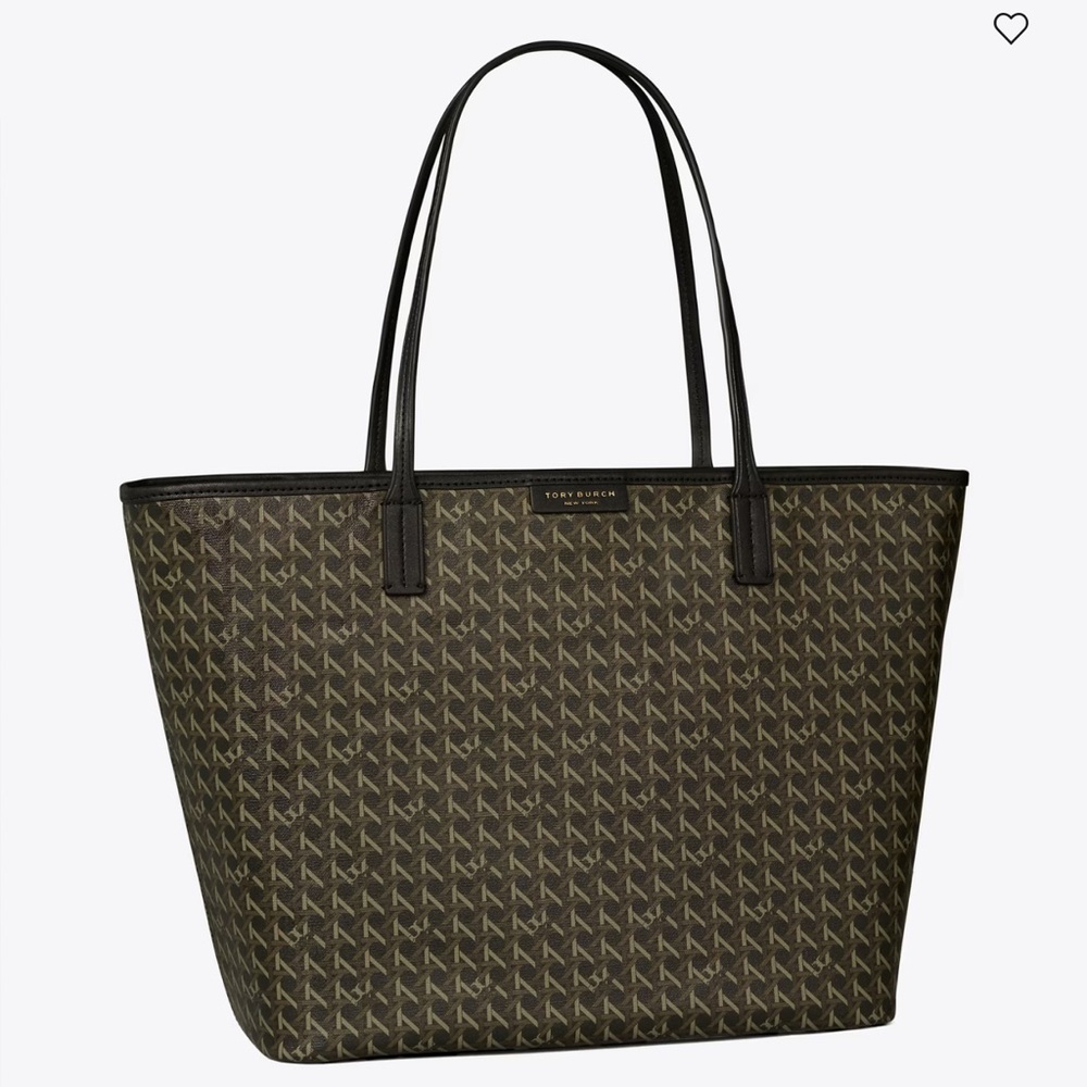 Tory Burch Ever-Ready Zip Tote in Olive and Black